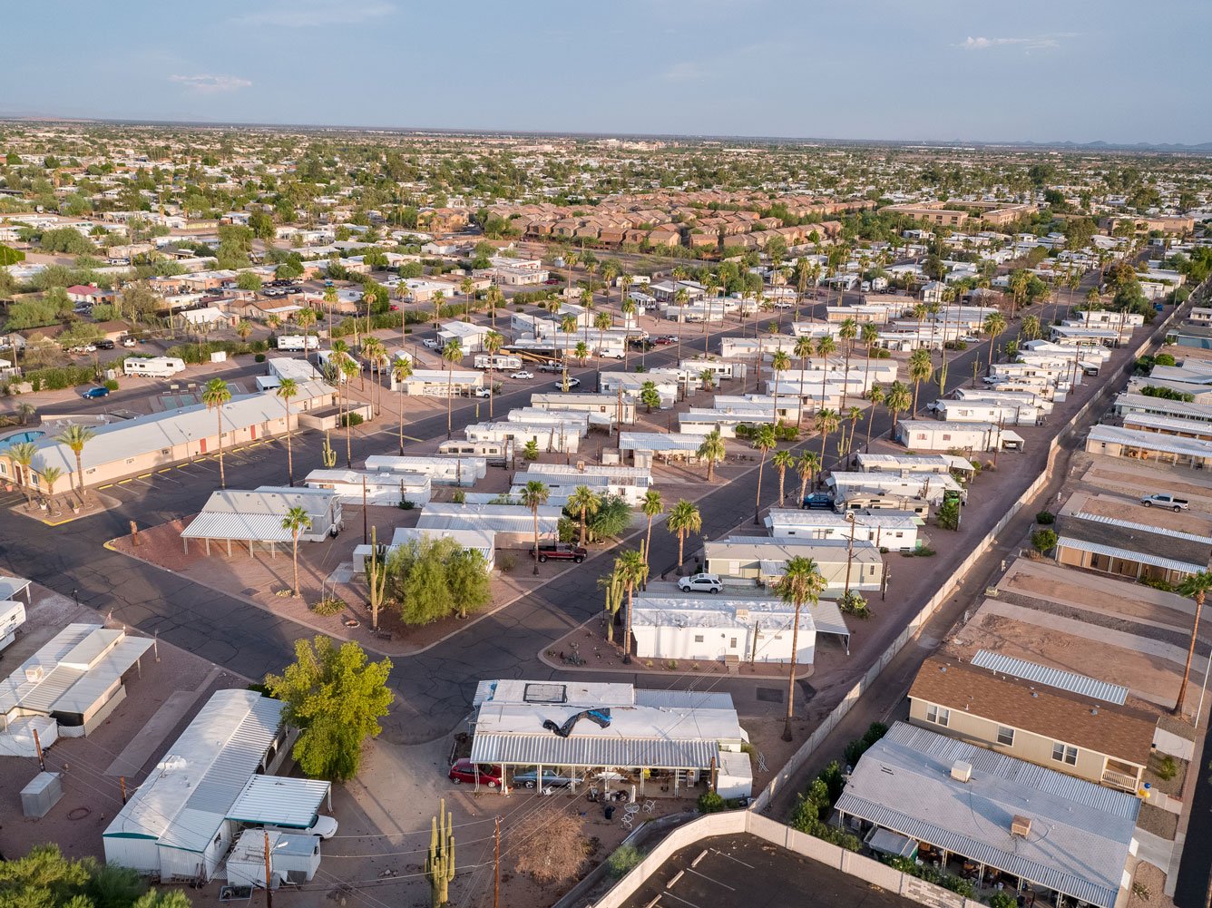 Aerial view of mobile home community