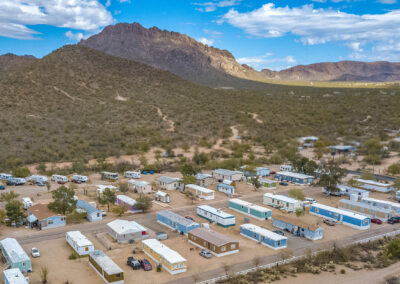 Aerial View of homes in the Desert Cove Mobile Home Park in Tucson Arizona