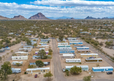 Aerial View of homes in the Desert Cove Mobile Home Park in Tucson Arizona