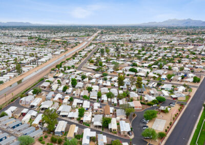 Aerial view of Royal Palms Village Mobile Home Community