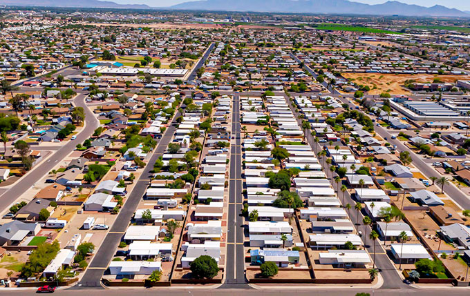 Aerial view of McCoys Mobile Home Community