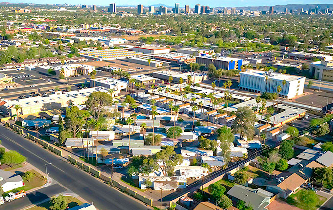 Aerial view of Christown Mobile Home Community