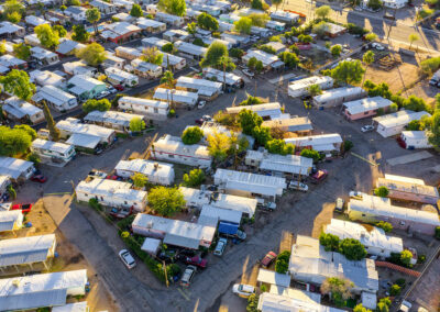 Aerial view of the Five Star Mobile Home Park in Tucson AZ